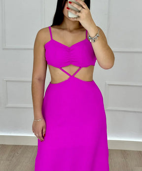 Vestido Luara Max Midi Fucsia