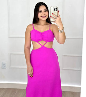 Vestido Luara Max Midi Fucsia