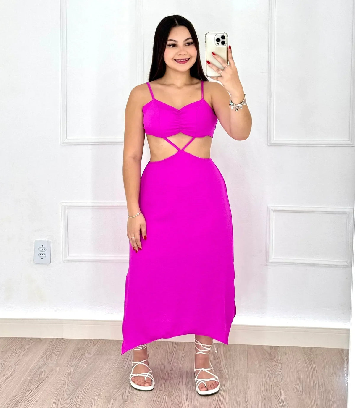 Vestido Luara Max Midi Fucsia